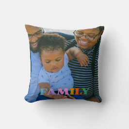 custom photo typography modern pretty Throw Pillow Kudde