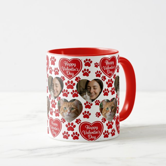 Custom Photo Valentine’s Day Cat Lover Mug  Mugg (Framsida höger)