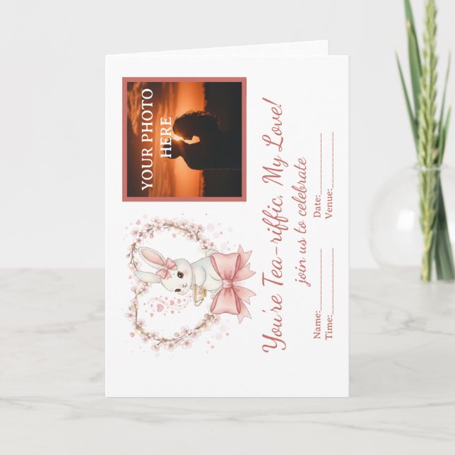 Custom Photo Valentine's Day Invitation Card Helgkort (Framsida)