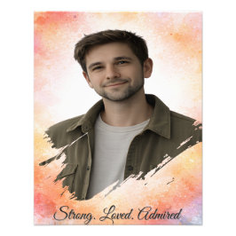 Custom Photo Watercolor Valentine’s Gift for Him Fototryck