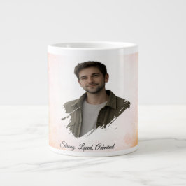 Custom Photo Watercolor Valentine’s Gift for Him Jumbo Mugg