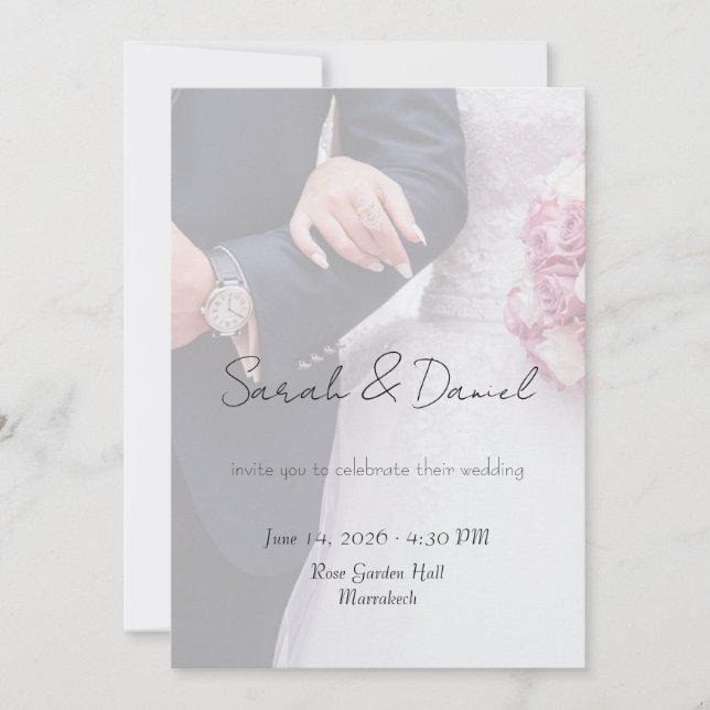 Custom Photo Wedding Invitation Card Inbjudningar (Framsida)