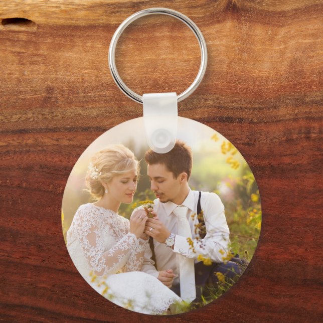 custom photo wedding keepsake  nyckelring (Framsida)