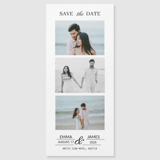 Custom Photo Wedding Save the Date magnet (Framsida)
