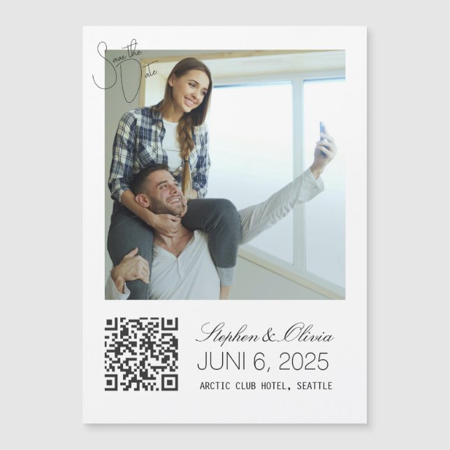 Custom Photo Wedding Save the Date magnet (Framsida)