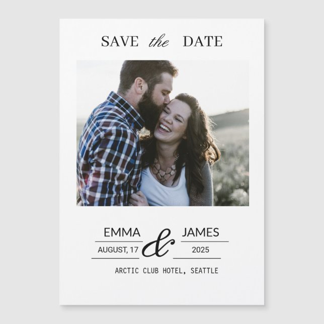 Custom Photo Wedding Save the Date magnet (Framsida)