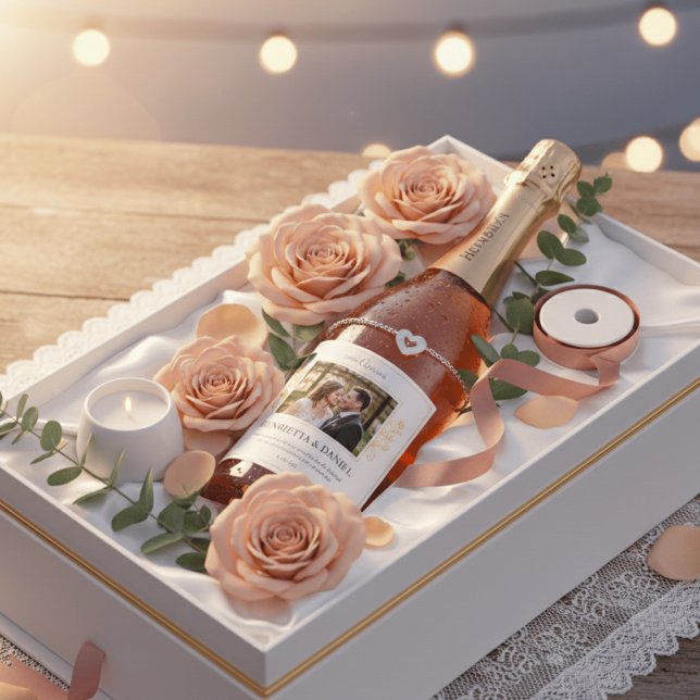 Custom Photo Wedding Wine Label - Henrietta & Dani (Skapare uppladdad)