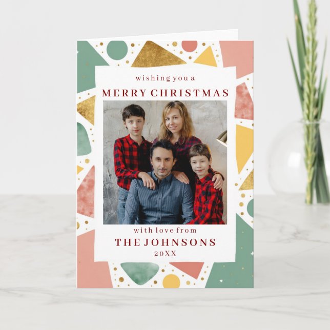 Custom Photo Whimsical Geometric Frame Greeting Kort (Framsida)