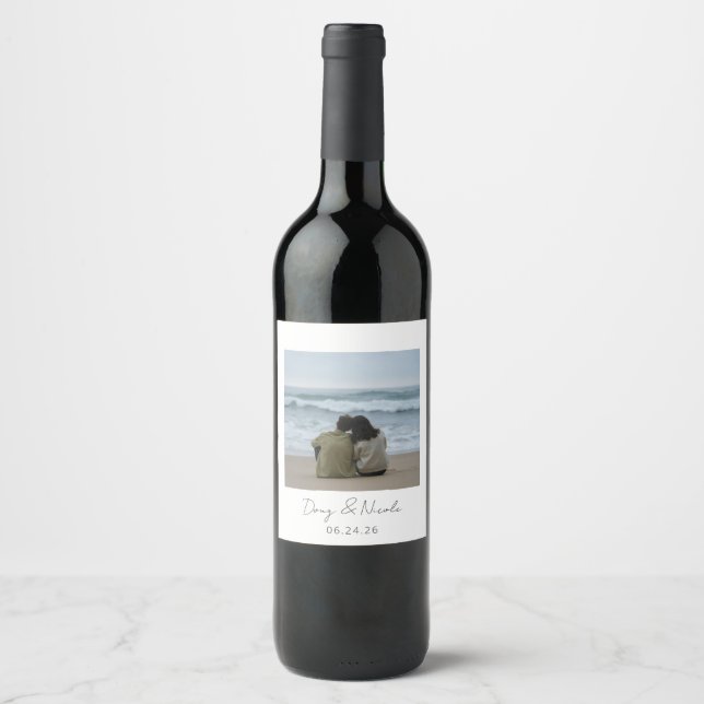 Custom Photo Wine Label Vinflaska Etikett (Framsida)
