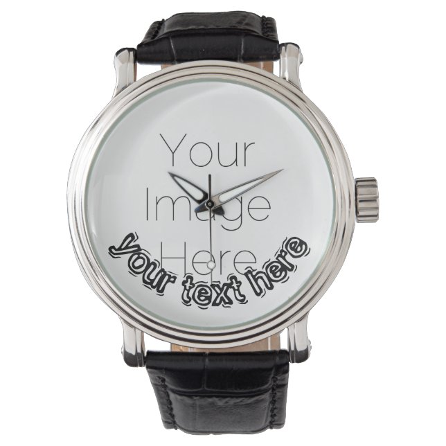 Custom Photo with Personalized text  Armbandsur (Framsida)