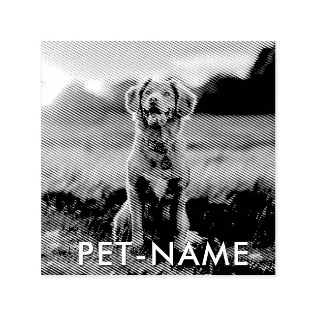 Custom Photo With Your Pet Dog Name Picture On Självfärgande Stämpel (Design)