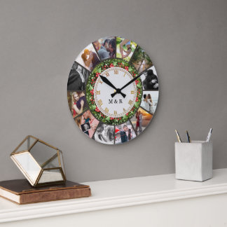 Custom Photos Collage Clock | Gift for Christmas Stor Klocka