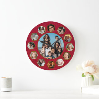 Custom Photos Collage Clock | Gift for Christmas Stor Klocka