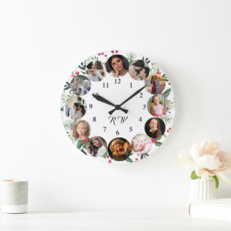Custom Photos Collage Clock | Gift for Christmas Stor Klocka