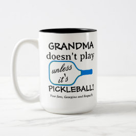 Custom Pickleball Grandma Funny Modern Typography Två-Tonad Mugg