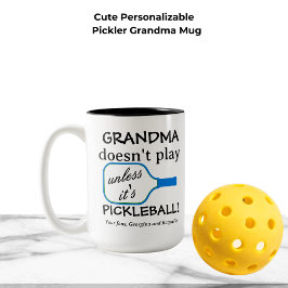 Custom Pickleball Grandma Funny Modern Typography Två-Tonad Mugg