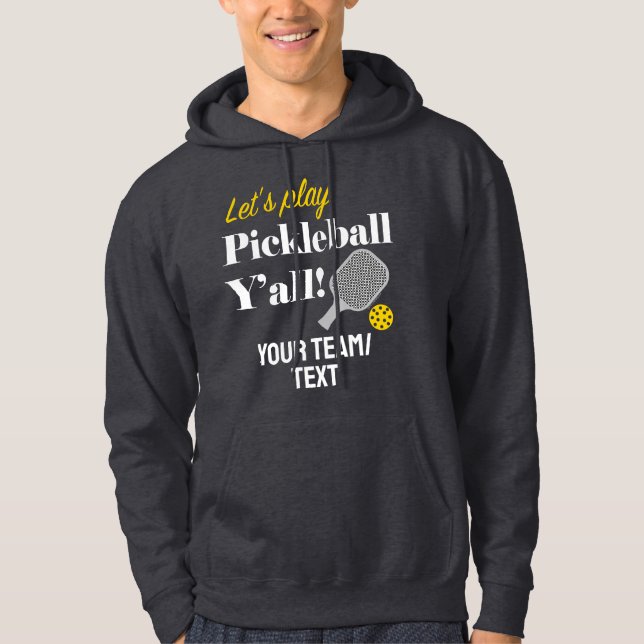 Custom Pickleball Team Hoodie Add Your Text Club (Framsida)