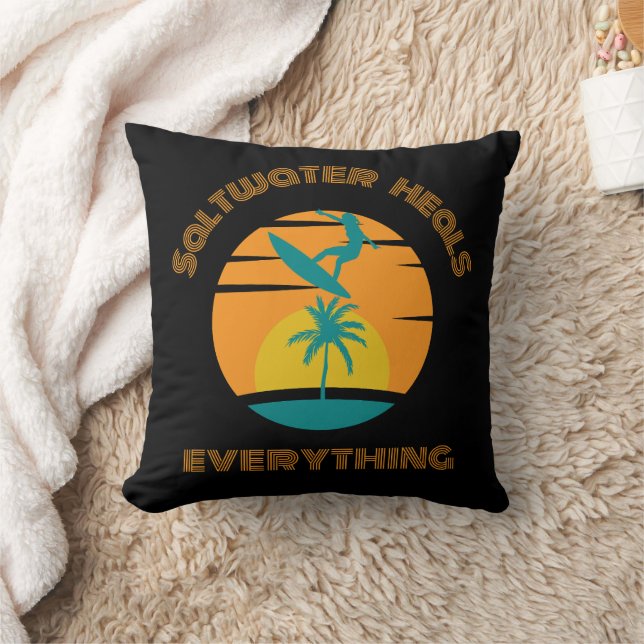 custom pillow for surf lover kudde (Filt)