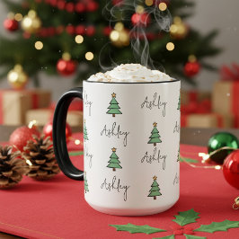 Custom Pine Tree Christmas Mug for Kids & Coworker Mugg