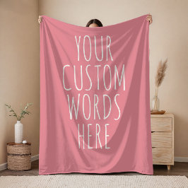 Custom Pink Birthday Text Blanket Gift for Girls  Fleecefilt