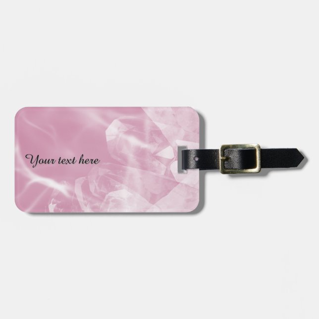 Custom pink crystal luggage tag bagagebricka (Horisontell Framsida)