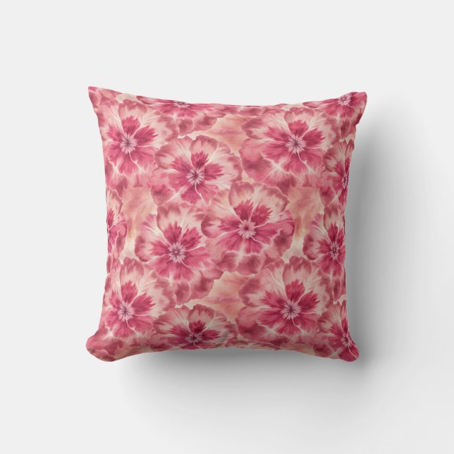 Custom Pink Floral Coquette Kudde (Framsida)