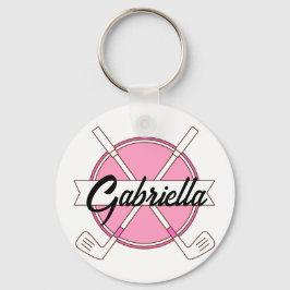 Custom Pink Personalized Golf Clubs Monogram  Nyckelring