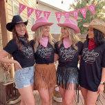 Custom Pink Rodeo Crew Bachelorette Party T Shirt<br><div class="desc">Celebrate your Last Rodeo in style with the Rodeo Crew t-shirt — a bold western-inspired piece made for bachelorette parties and unforgettable weekends with your girls. Featuring the signature Rodeo Crew rope-style lettering, this shirt is designed to stand out while staying easy to wear and style. Add a personal touch...</div>