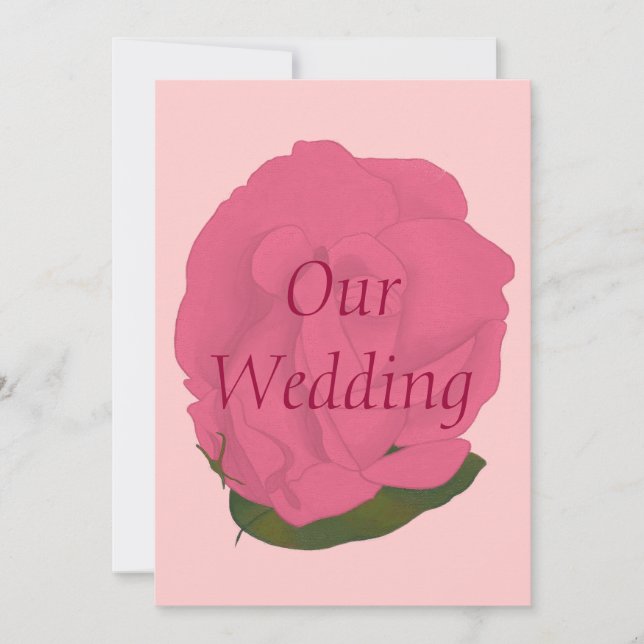 Custom Pink Rose Wedding Invitations Inbjudningar (Framsida)