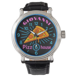 Custom pizza house Personalized pizzeria neon Armbandsur