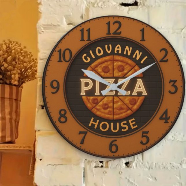 Custom pizza personalized pizzeria restaurant stor klocka (Skapare uppladdad)
