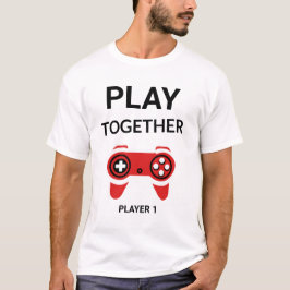 Custom Player Together Gamer Matching Couple Gift  T Shirt