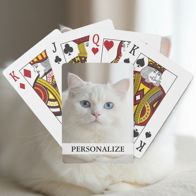 Custom playing cards | white cat with blue eyes casinokort (cat playing cards)