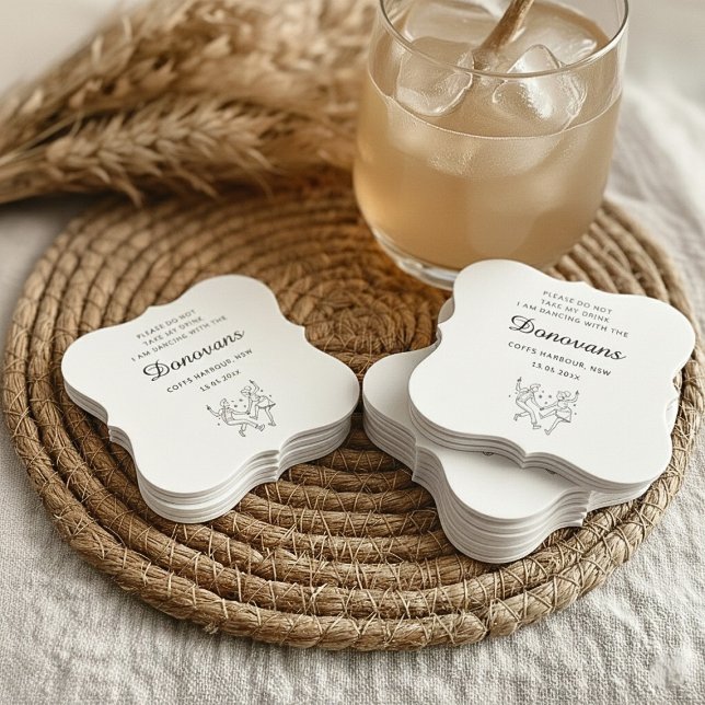 Custom Please Do Not Take My Drink Wedding  Underlägg Papper (Custom Please Do Not Take My Drink Wedding Paper Coaster)