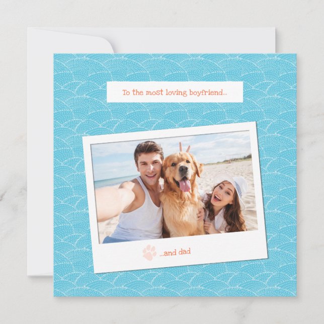 Custom Polaroid Style Photo Card for Boyfriend Julkort (Framsida)