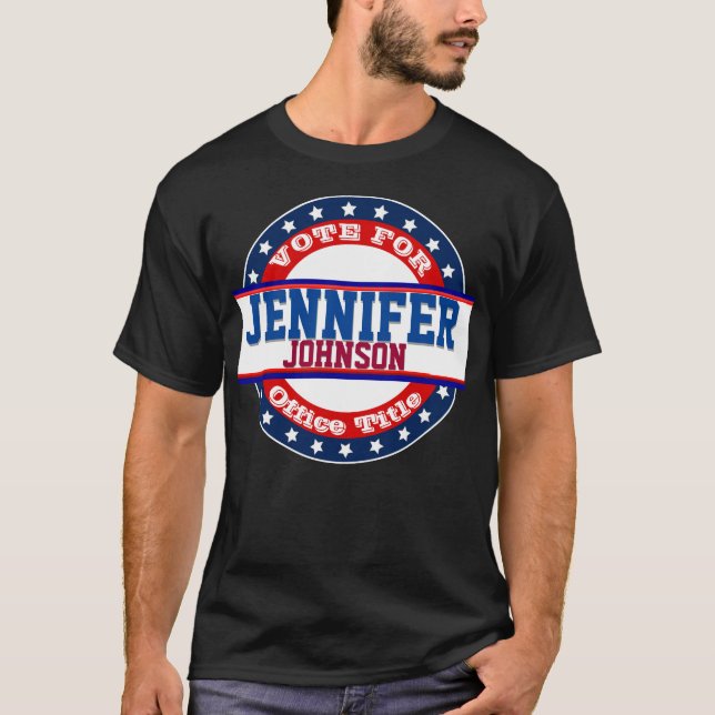 Custom Political Campaign Vote For T Shirt (Framsida)