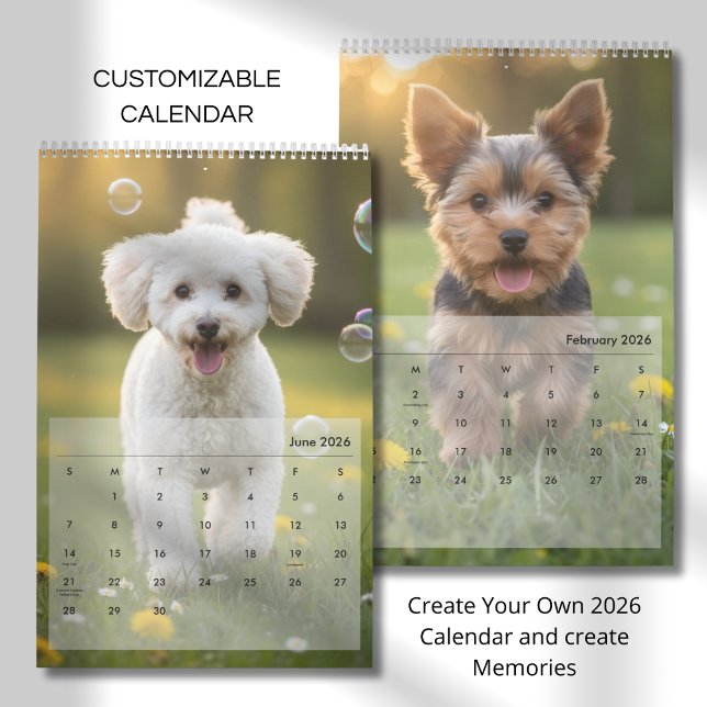 Custom Poppy Dog 2026 Calendar Kalender (Skapare uppladdad)