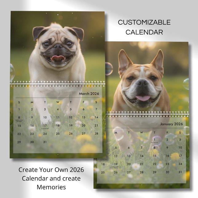 Custom Poppy Dog 2026 Calendar Kalender (Skapare uppladdad)