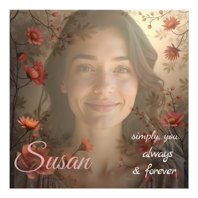 Custom Portrait for Her – Personalized Photo Gift Fototryck (Framsidan)