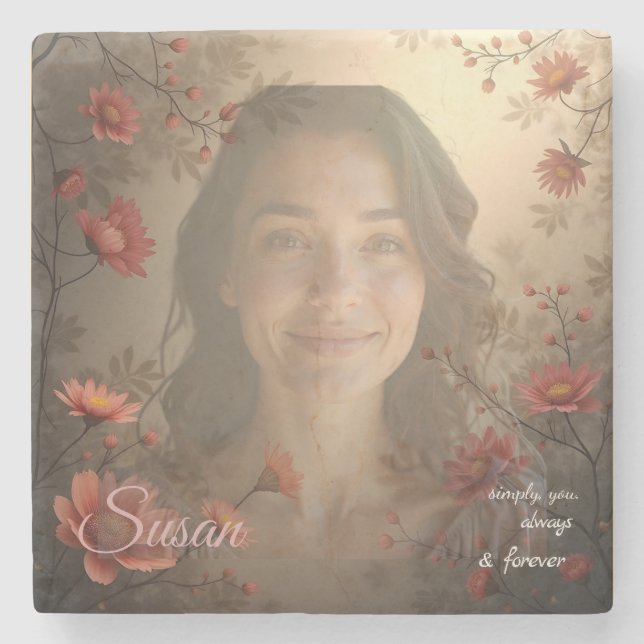 Custom Portrait for Her – Personalized Photo Gift Stenunderlägg (Framsidan)