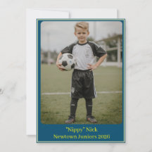 Custom Portrait Photo Soccer Birthday Party Invite