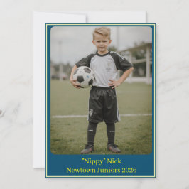 Custom Portrait Photo Soccer Birthday Party Invite Julkort