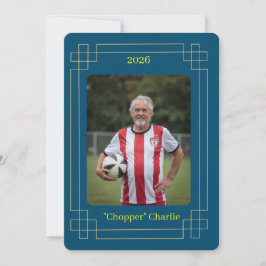 Custom Portrait Photo Soccer Testimonial v2 Invite Julkort