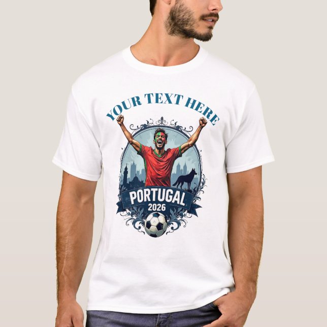 Custom Portugal Soccer Football Team Supporters T Shirt (Framsida)