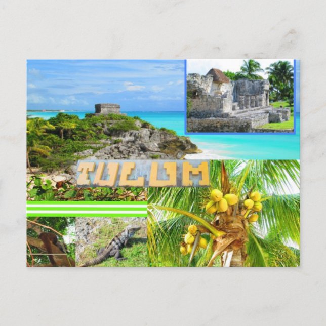 CUSTOM POSTCARDS- CANCUN COLLAGE 4 VYKORT (Framsida)