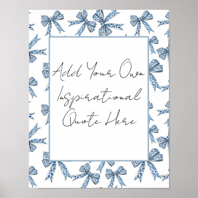 Custom Poster with Pretty Blue Bows Design (Framsidan)