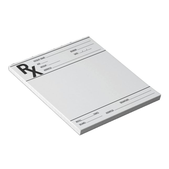 Custom Prescription Pad for Doctor Pharmacist Rx  Anteckningsblock (Vinklad)