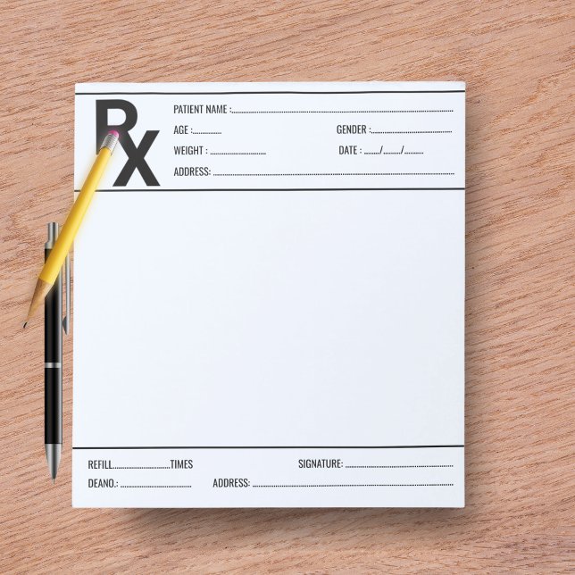 Custom Prescription Pad for Doctor Pharmacist Rx  Anteckningsblock (Custom Prescription Pad for Doctor Pharmacist Rx)
