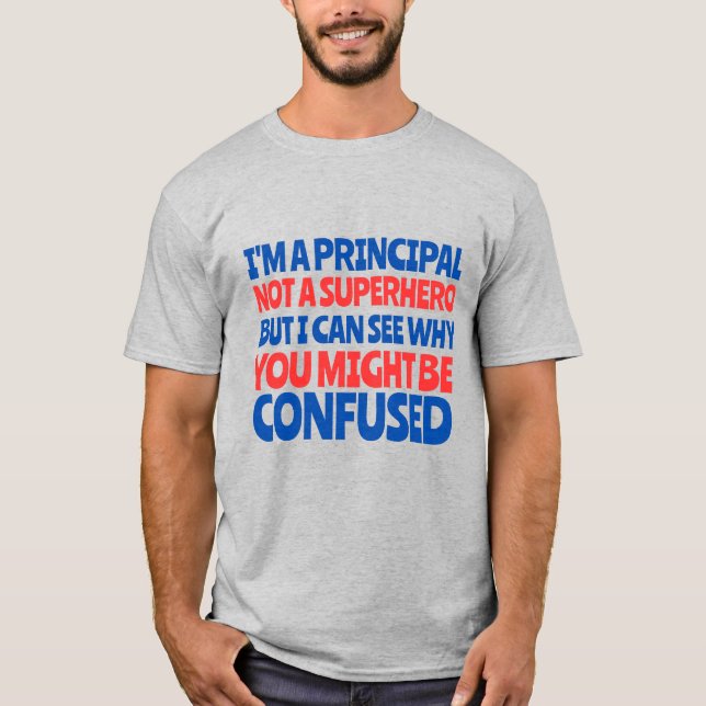 Custom Principal Funny Superhero Men's  T Shirt (Framsida)