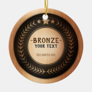 CUSTOM PRINT DIY MEDAL Bronze ADD YOUR LOGO edit Julgransprydnad Keramik